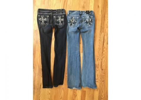 Two pairs of Miss Me Jeans